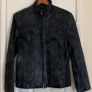 Bernardo Suede Snakeskin Jacket
